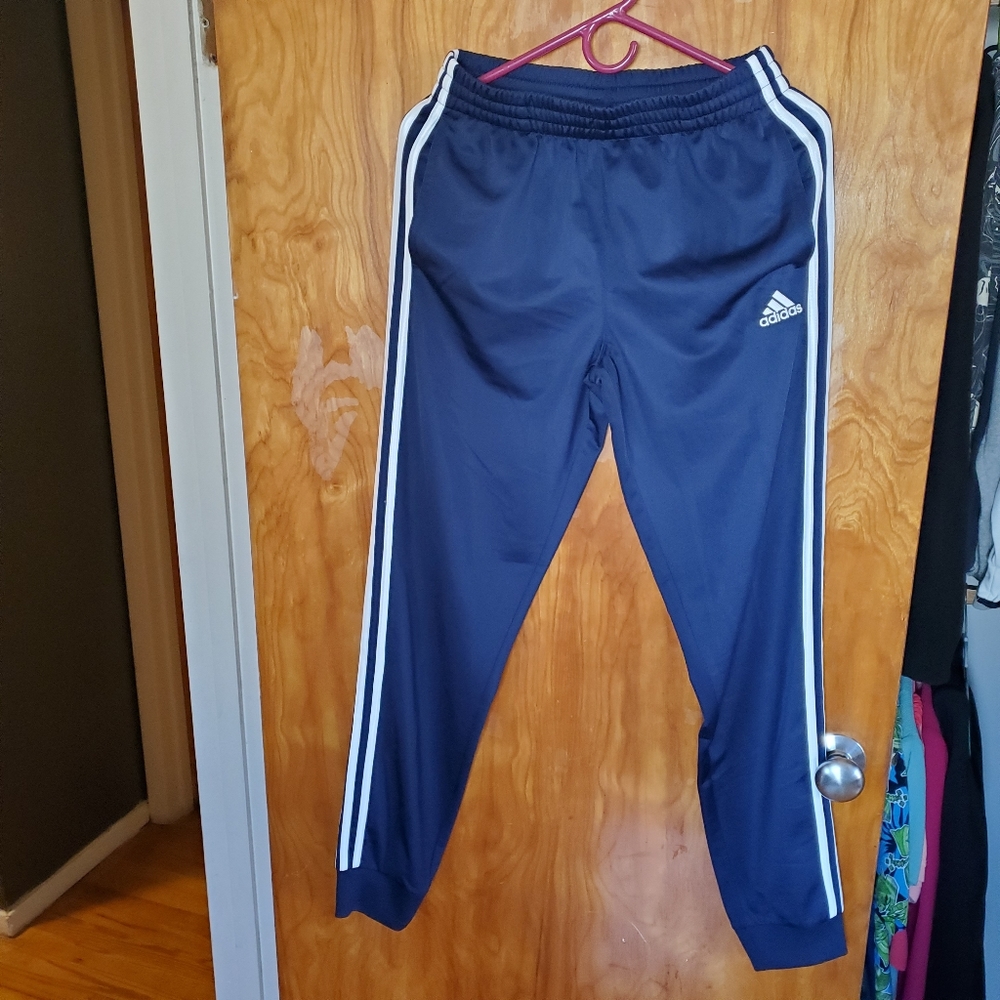 adidas Navy Track Pants Joggers Youth XL 18/20 Fits Women S M Excellent - Picture 4 of 10